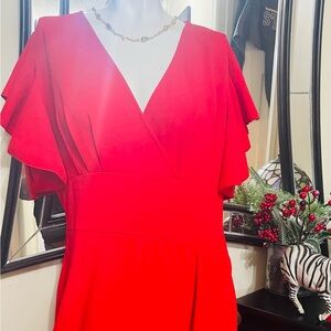 Knitee Elegant Red Women's Dress